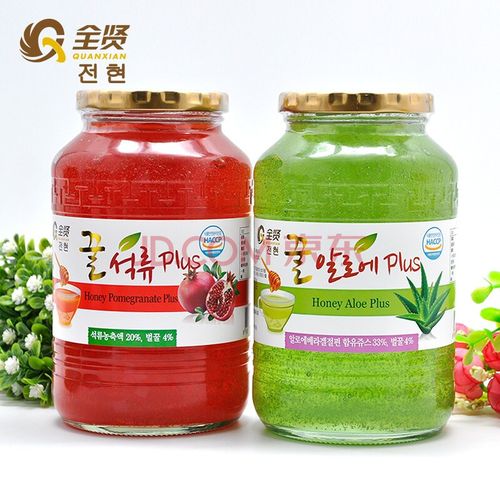 全贤 蜂蜜柚子茶 水果茶系列 韩国原装进口水果酱 果肉饮料 两罐组合
